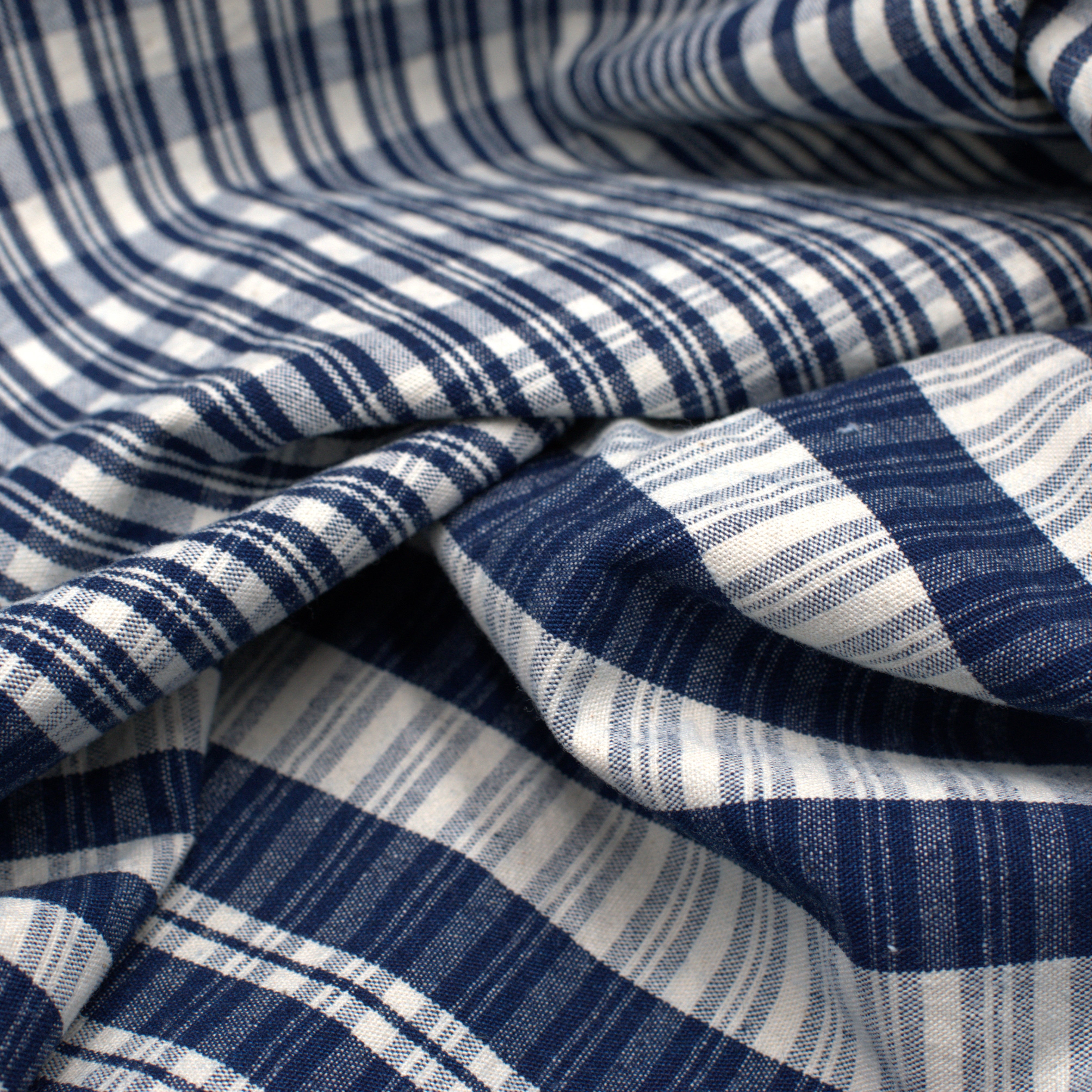 Blue Plaid Heavy Cotton - 4 Yards