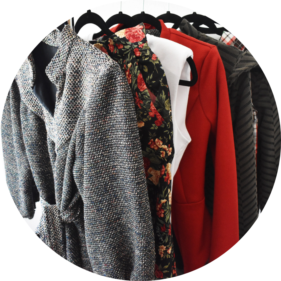 handmade clothing on a rack