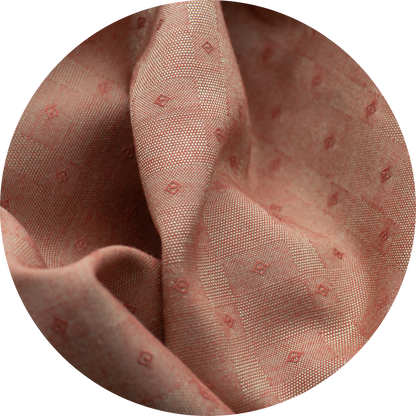 red and gold jacquard fabric with diamond design 